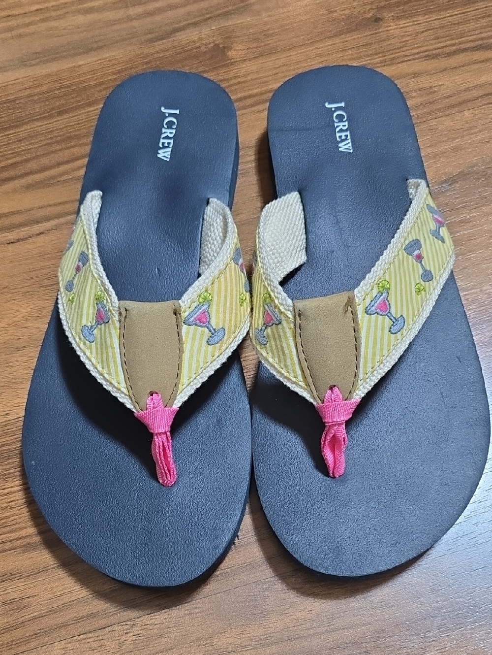 J. Crew Margarita Cocktail-Print Flip Flop Sandals